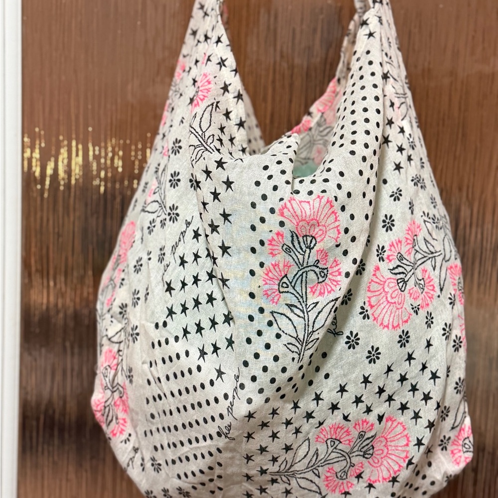 Free People Pink and Black Floral Hobo Bag - Picture 6 of 11